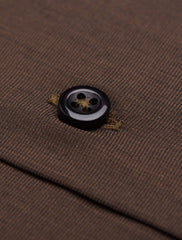 BROWN END-ON-END PAISELY DETAILED SHIRT