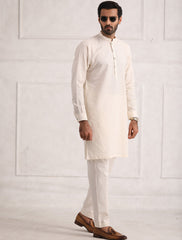 CREAM LINEN KURTA WITH MATCHING COTTON PAJAMA