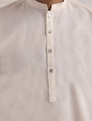 CREAM LINEN KURTA WITH MATCHING COTTON PAJAMA