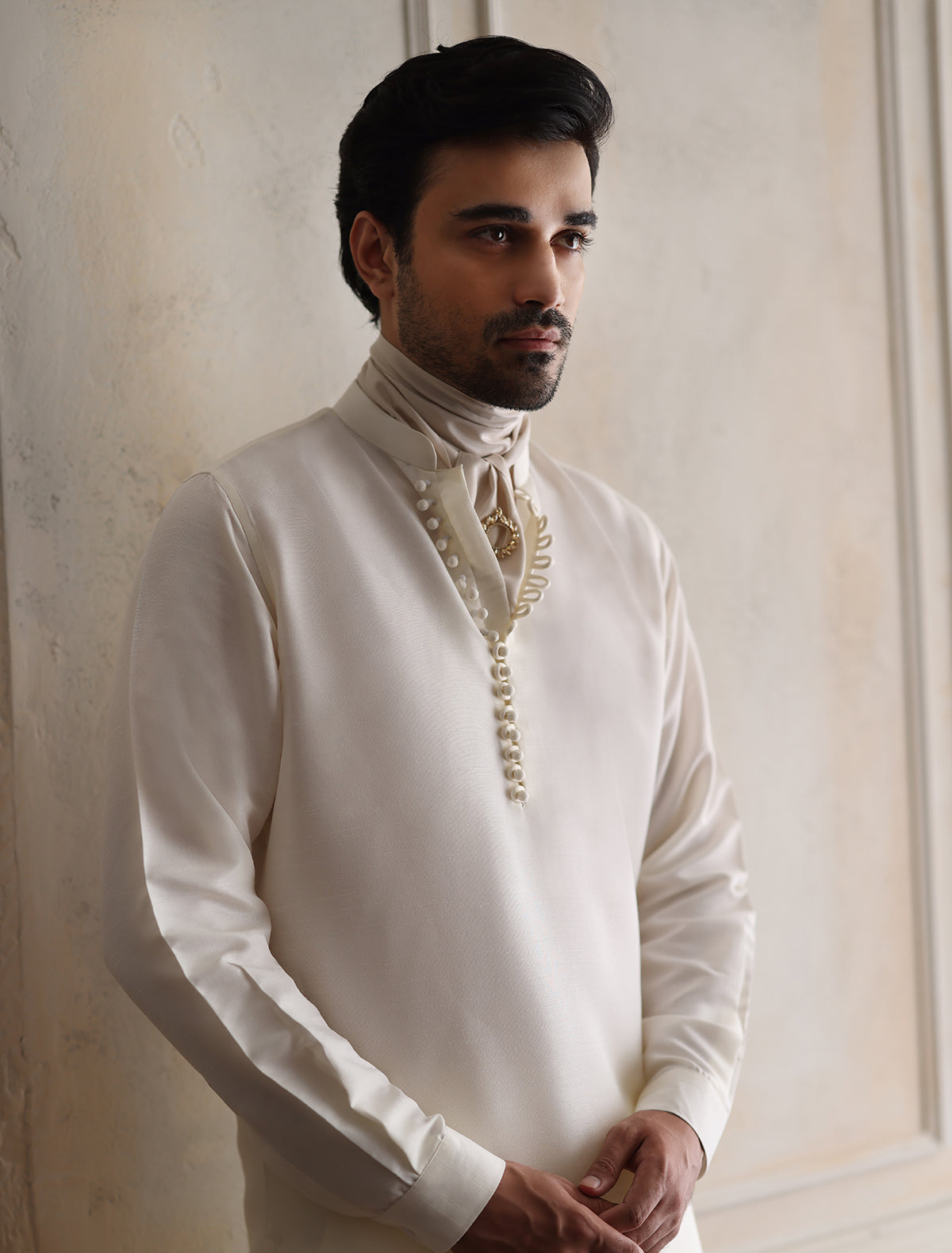 OFF-WHITE COTTON SILK KURTA PAJAMA