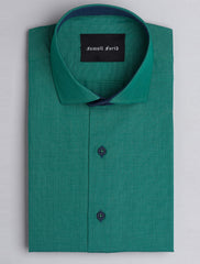 GREEN END ON END - HORIZONTAL STRIPE DETAILED SHIRT