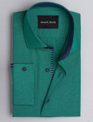 GREEN END ON END - HORIZONTAL STRIPE DETAILED SHIRT