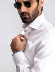 WHITE PREMIUM COTTON FABRIC SHIRT