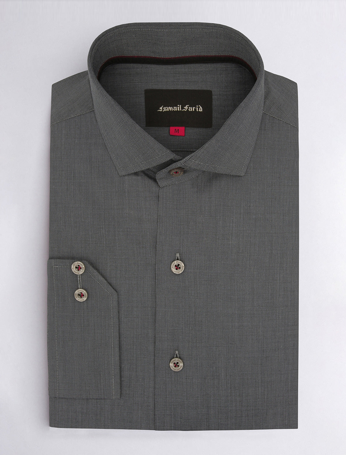 Grey Textured Shirt with signature details