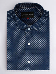 NAVY POLKA DOT SHIRT