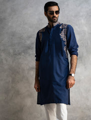 ROYAL BLUE COTTON SILK KURTA