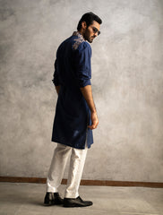 ROYAL BLUE COTTON SILK KURTA