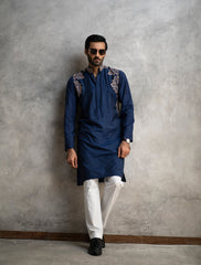 ROYAL BLUE COTTON SILK KURTA