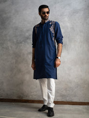 ROYAL BLUE COTTON SILK KURTA