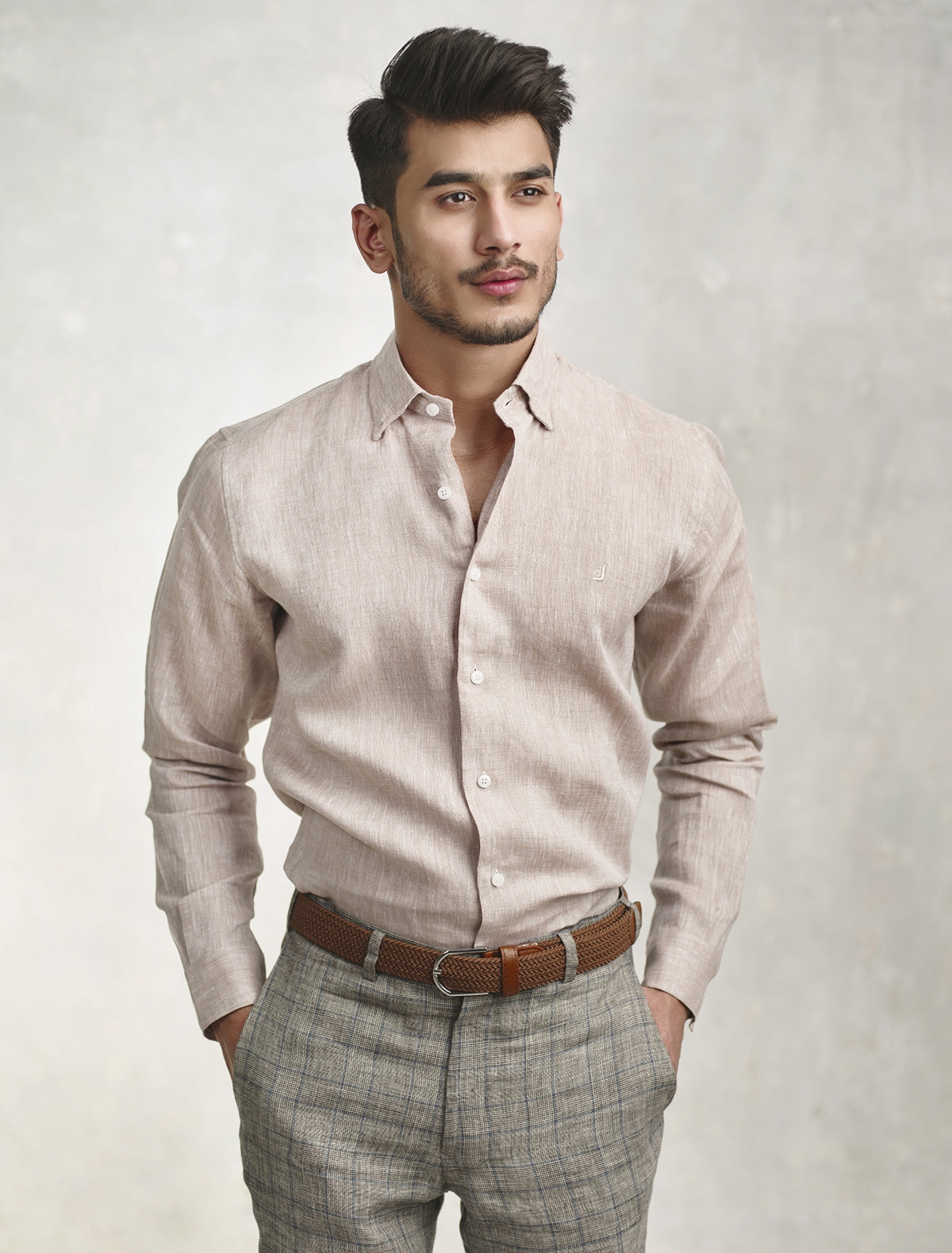 BEIGE LINEN SHIRT