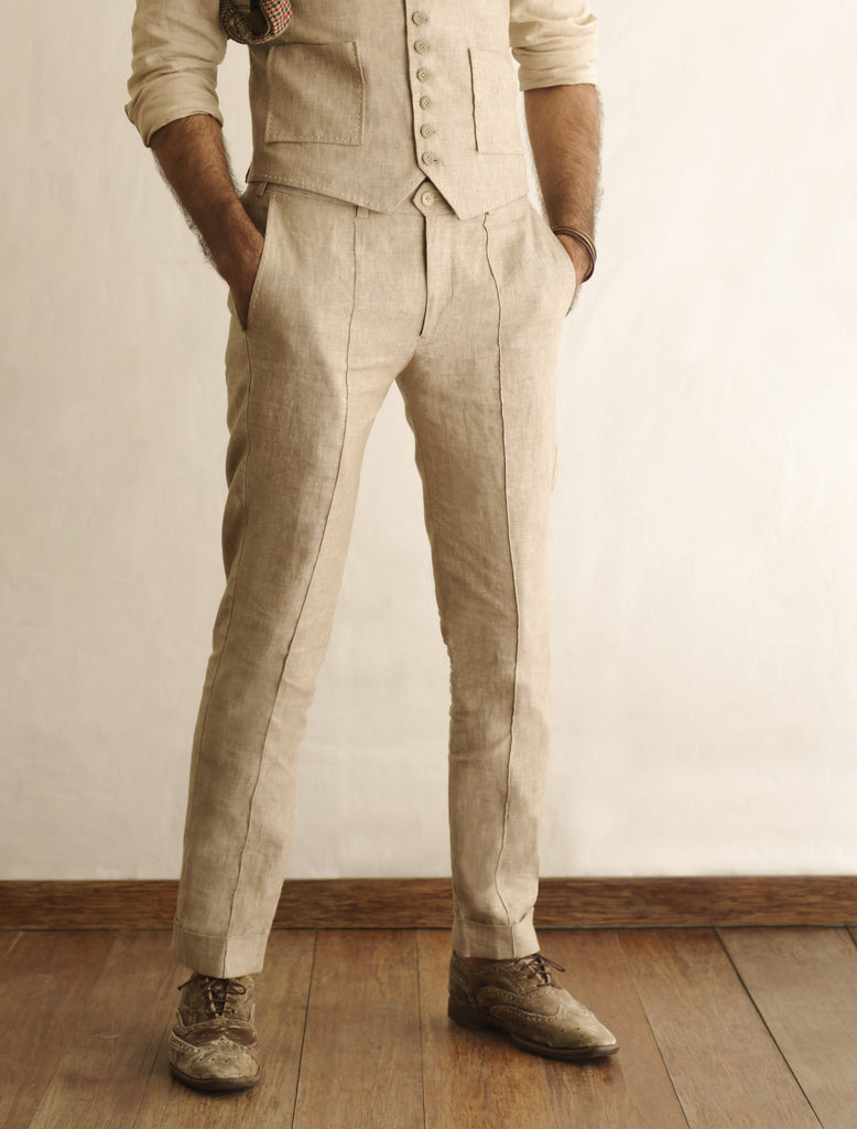 BEIGE LINEN PANTS – Ismail Farid Pakistan