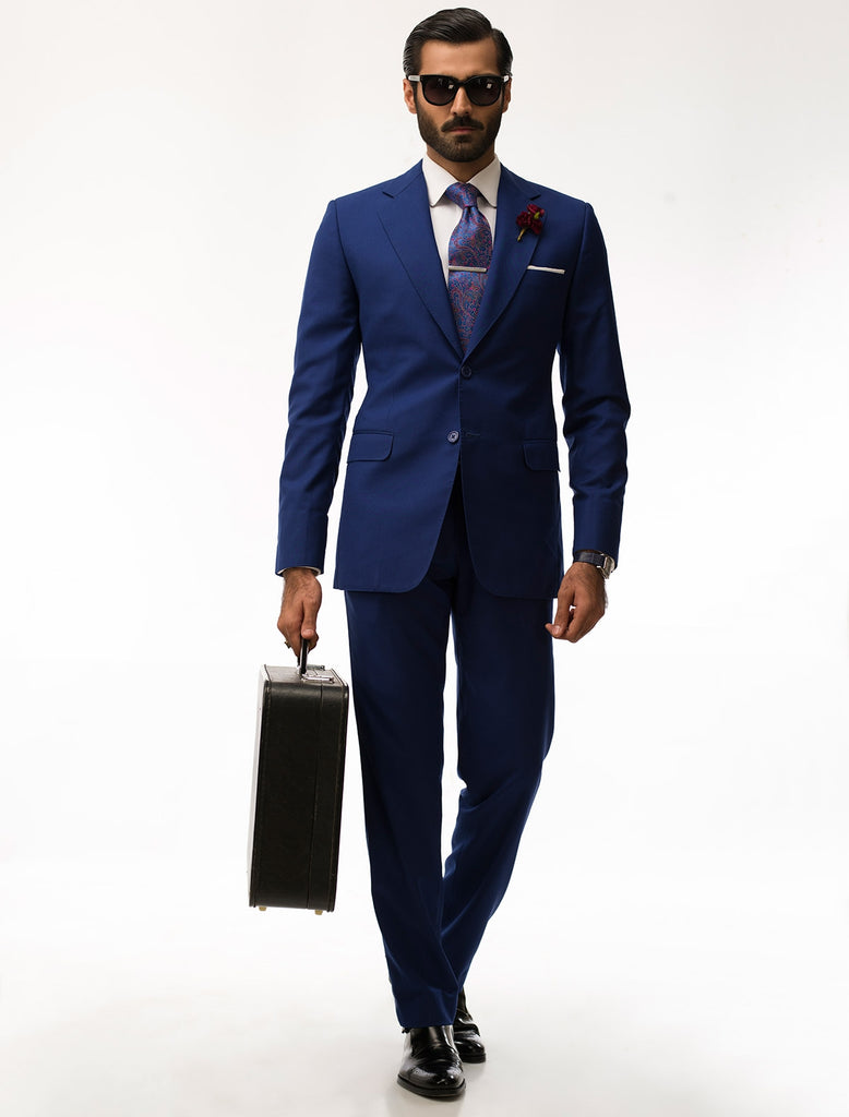 COBALT BLUE SUIT – Ismail Farid Pakistan