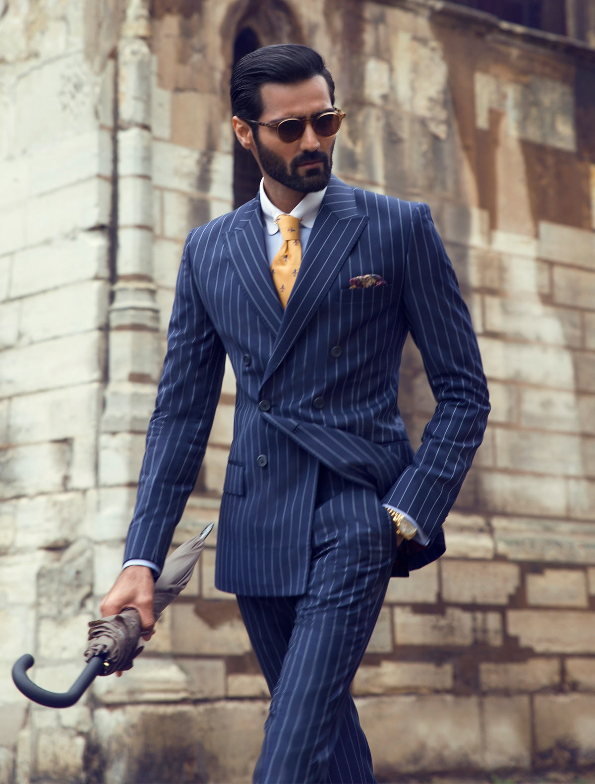 BLUE CLASSIC DOUBLE BREASTED TWO PIECE SUIT – Ismail Farid Pakistan